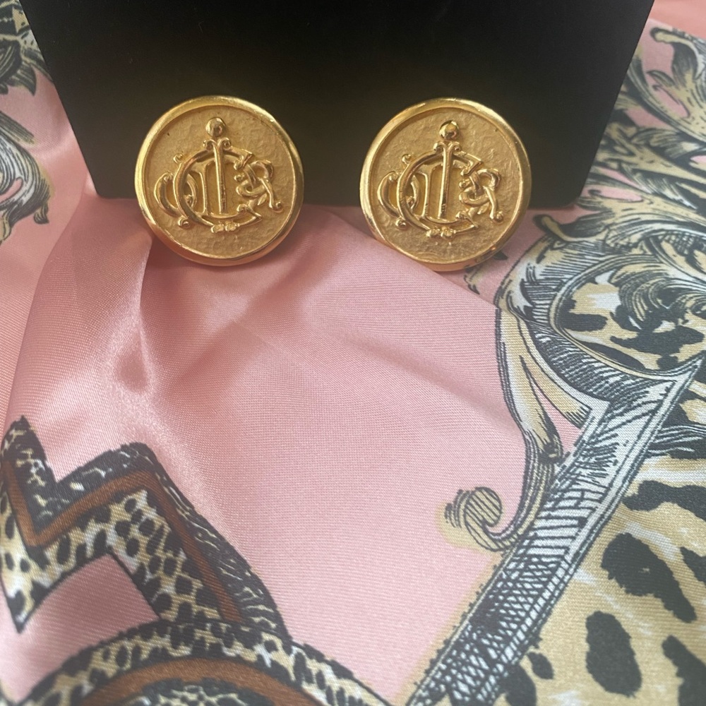 Vintage Christian Dior clip on earrings / authentic marked